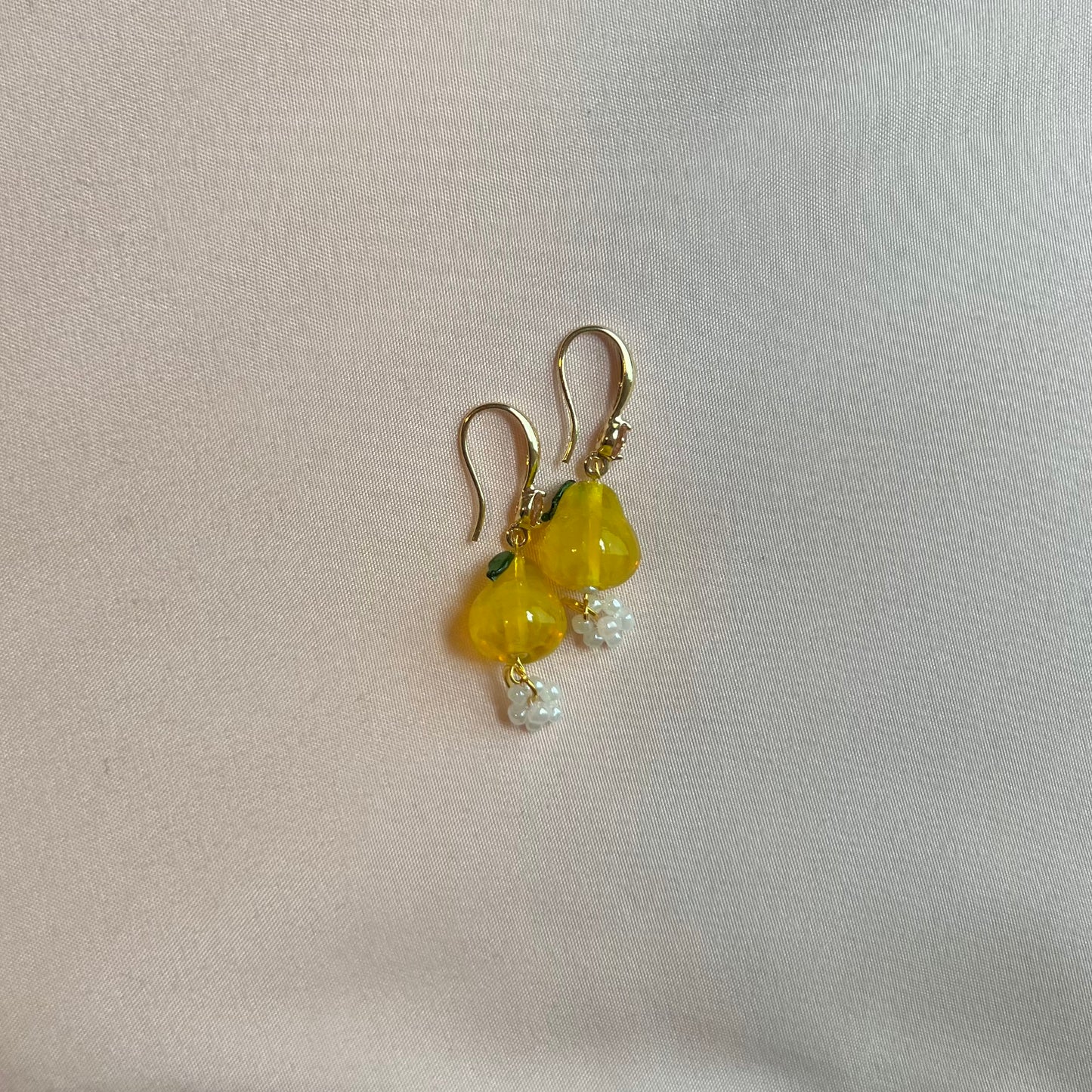 Yellow Pear Earrings